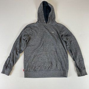 Pullover Hoodie Sz M Long Sleeve Sweater Pocket Dark Gray Mens